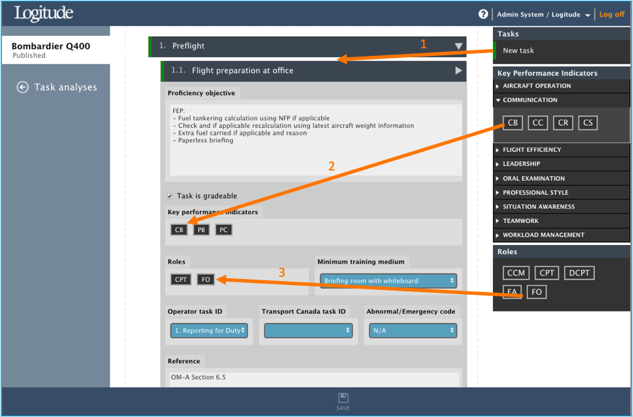 Task Analysis Editor Toolbox Drag n Drop example